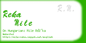 reka mile business card